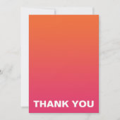 Helderroze en Oranje ombre Wedding Hartelijk dank Bedankkaart (Voorkant)