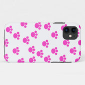 Helderroze en wit afdrukpatroon. Case-Mate iPhone case (Achterkant (horizontaal))