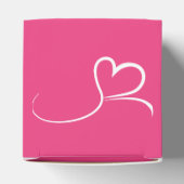 Helderroze en witte, elegante vierkant cadeaudoos bedankdoosjes (Bovenkant)