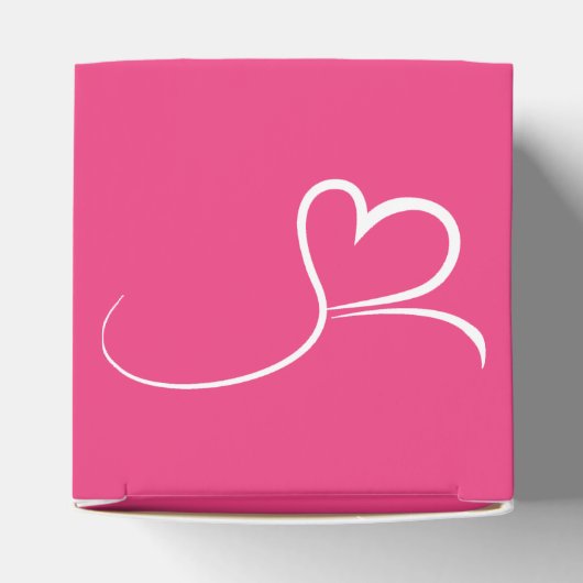 Helderroze en witte, elegante vierkant cadeaudoos bedankdoosjes (Bovenkant)