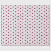 Helderroze en witte faux-Glitter Star-patroon Cadeaupapier (Vlak)