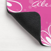 Helderroze en witte Floral Mousepad Muismat (Hoek)