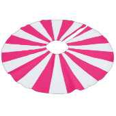 Helderroze en witte Starburst Stripes Imitatie Linnen Kerstboom Rok (Gekanteld)