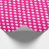 Helderroze en witwandelpapier cadeaupapier (Hoek)