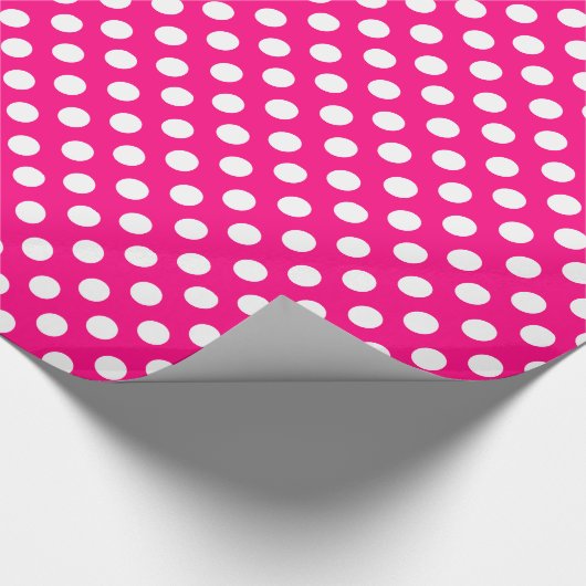 Helderroze en witwandelpapier cadeaupapier (Hoek)