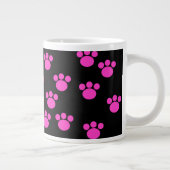 Helderroze en zwart afdrukpatroon. grote koffiekop (Rechts)