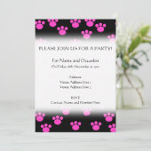 Helderroze en zwart afdrukpatroon. kaart (Staand voorkant)