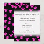 Helderroze en zwart afdrukpatroon. kaart (Voorkant / Achterkant)