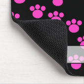 Helderroze en zwart afdrukpatroon. muismat (Hoek)