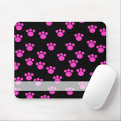 Helderroze en zwart afdrukpatroon. muismat (Met muis)