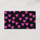 Helderroze en zwart afdrukpatroon. visitekaartje (Achterkant)