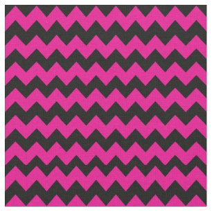 Helderroze en zwart Chevron Pattern Stof