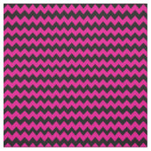 Helderroze en zwart Chevron Pattern Stof (Swatch)