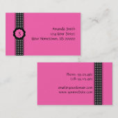 Helderroze en zwart Visitekaartje met poolwand (Voorkant / Achterkant)