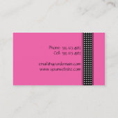 Helderroze en zwart Visitekaartje met poolwand (Achterkant)