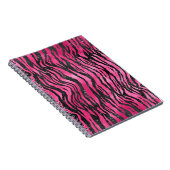 Helderroze en zwarte Glam Animal Print Notitieboek (Rechterzijde)
