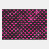 Helderroze en zwarte gloeilampen inpakpapier vel (Voorkant 3)