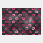 Helderroze en zwarte gloeilampen inpakpapier vel (Voorkant 2)