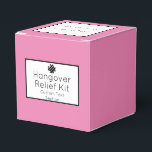 Helderroze en zwarte Hangover-hulpkit Bedankdoosjes<br><div class="desc">Perfect klassiek helder roze en zwart met witte hangover relief-doos die aanpasbaar is voor elke gebeurtenis</div>