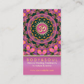 Helderroze energie OM Yoga-Visitekaartjes Visitekaartje (Achterkant)