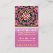 Helderroze energie OM Yoga-Visitekaartjes Visitekaartje (Voorkant)