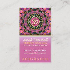 Helderroze energie OM Yoga-Visitekaartjes Visitekaartje