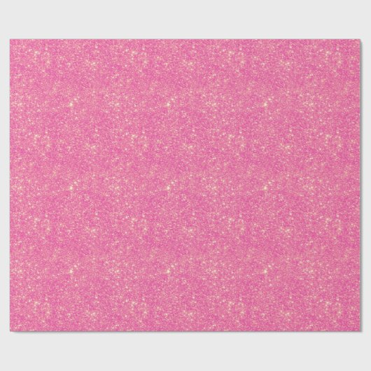 Helderroze Faux Glitter Sparkle Glittery Neon Cadeaupapier (Vlak)