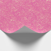 Helderroze Faux Glitter Sparkle Glittery Neon Cadeaupapier (Hoek)