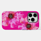 Helderroze Floral Case-Mate iPhone Case (Achterkant (horizontaal))