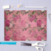 Helderroze Floral Ephemera Tissuepapier (Craft)