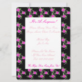 Helderroze Floral Kaart (Achterkant)