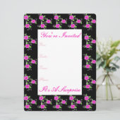 Helderroze Floral Kaart (Staand voorkant)