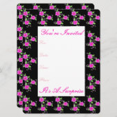 Helderroze Floral Kaart (Voorkant / Achterkant)