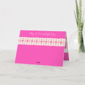 Helderroze Floral Kaart (Achterkant)