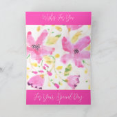 Helderroze Floral Kaart (Binnen)