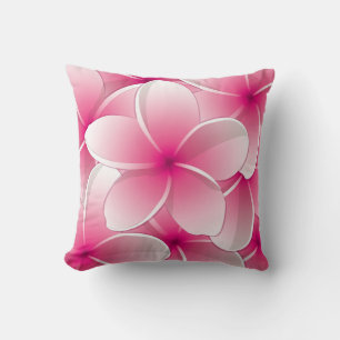 Helderroze Floral omkeerbare decoratieve piloot Kussen