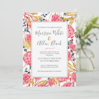 Helderroze Floral Pattern Kaart