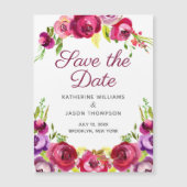 Helderroze Floral sla de datum van de magnetische  (Voorkant)