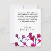 Helderroze Floral Waterverf Wedding Bedankkaart (Achterkant)