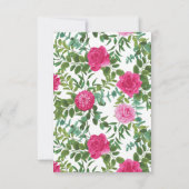 Helderroze Floral Wedding Save the Date Kaart (Achterkant)