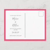 Helderroze Florals sla het Briefkaart Datum op (Achterkant)