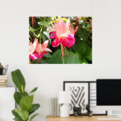 Helderroze Fuschia Poster (Thuiskantoor)