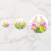 Helderroze geel Wildflower Baby shower Confetti (Achterkanten)