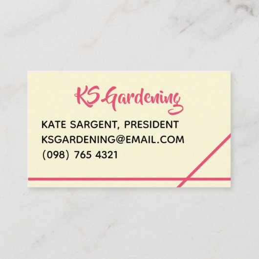 Helderroze geranium Visitekaartje (Achterkant)