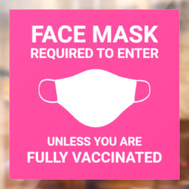 Helderroze gezichtsmasker Vereist gebarentvenster Raamsticker