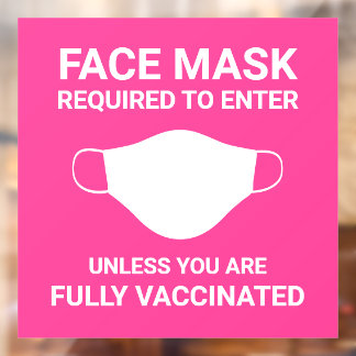 Helderroze gezichtsmasker Vereist gebarentvenster Raamsticker