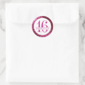 Helderroze glitter Birthday Favor Sticker Label (Tas)