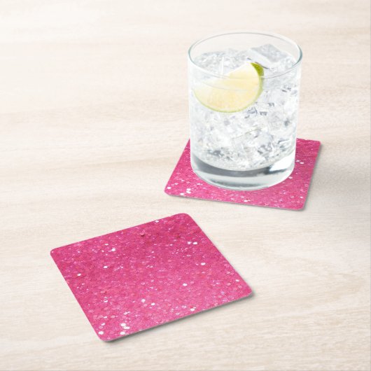 Helderroze Glitter Kartonnen Onderzetters (Insitu)