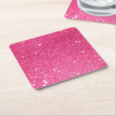 Helderroze Glitter Kartonnen Onderzetters (Schuin)