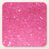 Helderroze Glitter Kartonnen Onderzetters (Voorkant)